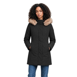 Black Polyester Full-Length Jacket