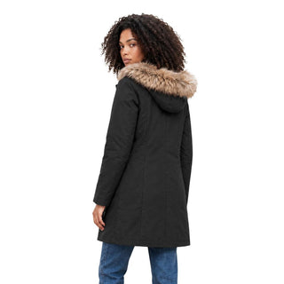Black Polyester Full-Length Jacket