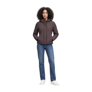 Brown Polyester Full-Length Jacket