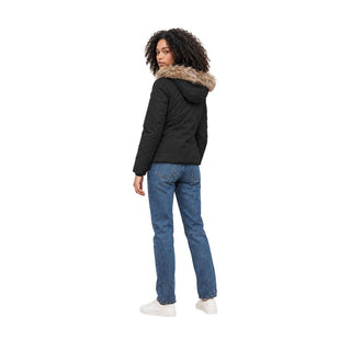 Black Polyester Full-Length Jacket