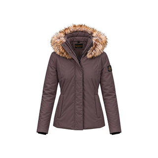 Brown Polyester Full-Length Jacket