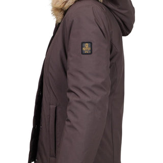 Brown Polyester Full-Length Jacket