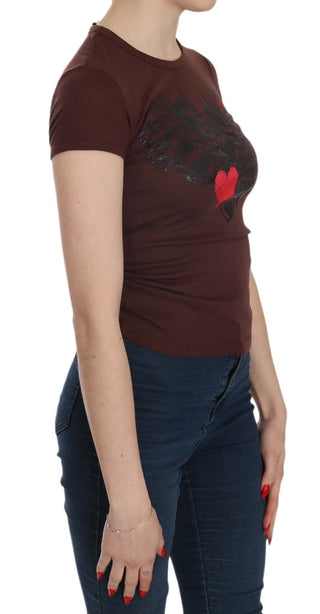 Brown Hearts Kurzarm Freizeit T-Shirt Oberteil