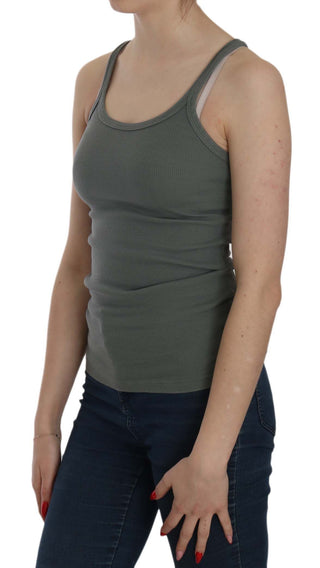 Green Sleeveless Spaghetti Tank T-Shirt Blouse