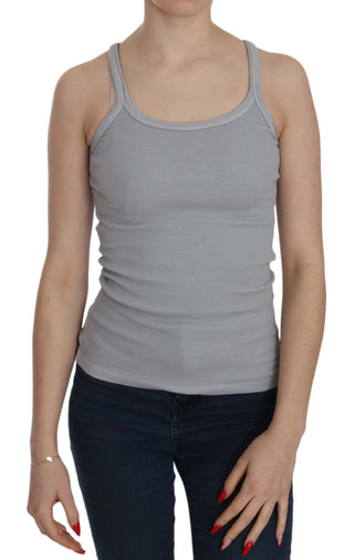 Blusa sin mangas de tirantes espagueti gris claro