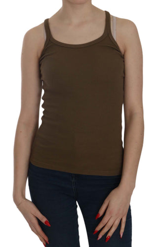 Blusa sin mangas de tirantes espagueti marrón