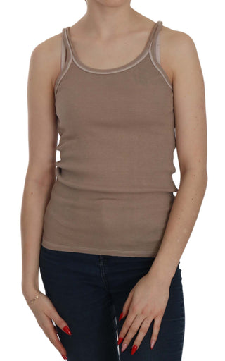 Blusa sin mangas de tirantes espagueti marrón
