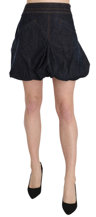 Blue Jeans Denim Baumwolle Stretch A-Linien Mini
