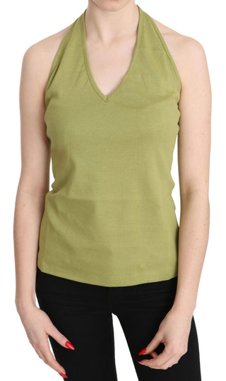 Blusa sin mangas de tirantes de algodón verde