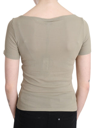 Blusa casual de tirantes cortos de 100% nylon gris