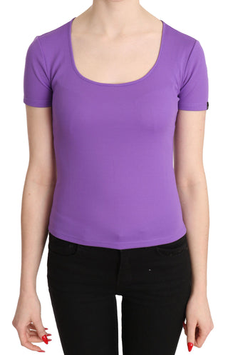 Blusa de manga corta de 100% poliéster morada