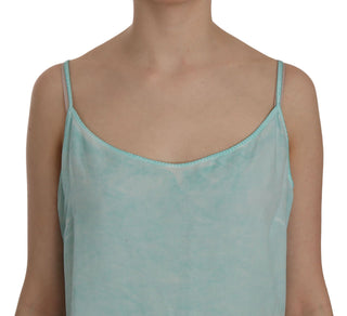 Blaues ärmelloses Spaghettikleid/Top