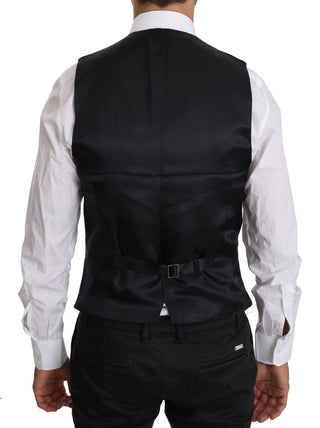 Blaue Wollweste Formelle Gilet Weste