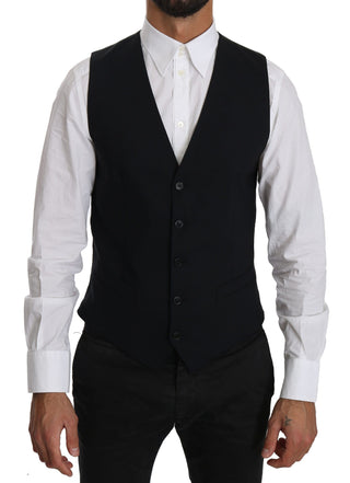 Blaue Wollweste Formelle Gilet Weste