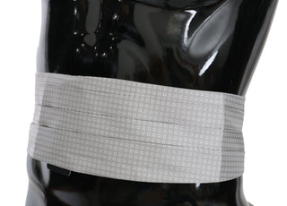 Grau gemusterter Taillengürtel aus Seide (Kummerbund)