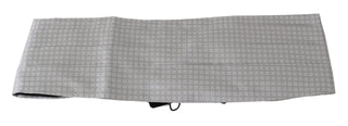 Grau gemusterter Taillengürtel aus Seide (Kummerbund)