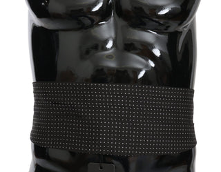Dark Gray Dotted Waist Belt Silk Cummerbund