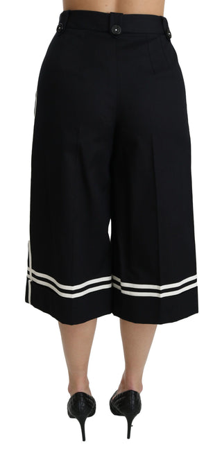 Pantalones Cortos Palazzo Negros Embellecidos con Limón