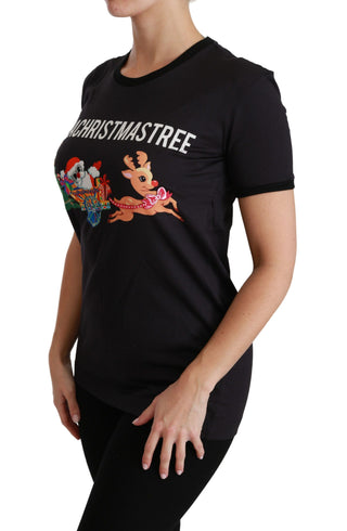Schwarzes #IchBinEinWeihnachtsbaum Rundhals-Oberteil T-Shirt