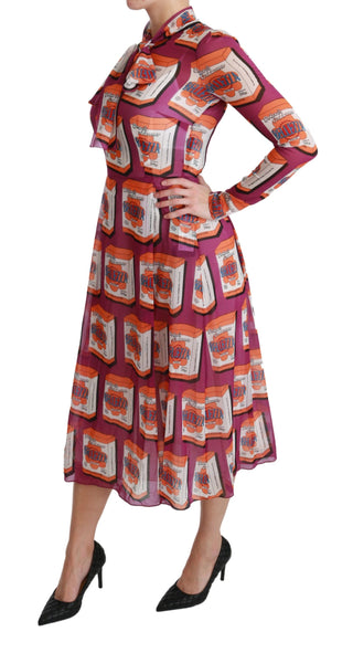 Lila Seiden-Abendkleid "Bellezza" in A-Linie