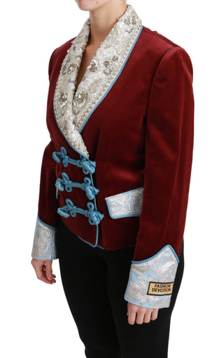 Samt Barock Kristall Blazer Jacke