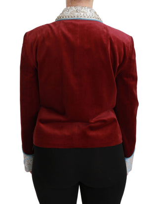 Samt Barock Kristall Blazer Jacke