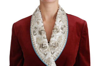 Samt Barock Kristall Blazer Jacke