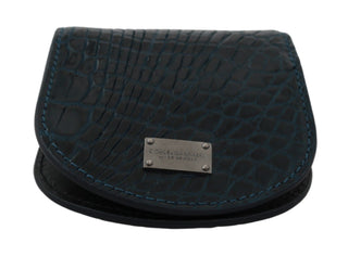 Blauer Kondom-Etui-Halter aus Exotenleder für die Hosentasche