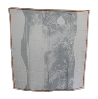Grauer roter Seidenschal Foulard Wickelschal