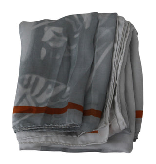 Grauer roter Seidenschal Foulard Wickelschal