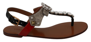 Leder Ayers Kristall Sandalen Flip Flops Schuhe