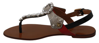 Leder Ayers Kristall Sandalen Flip Flops Schuhe