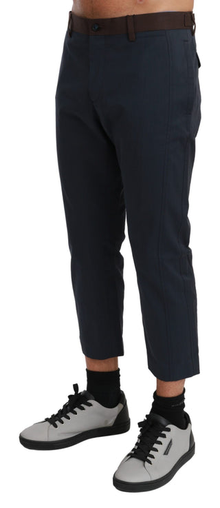 Braune gestreifte Cropped-Hose