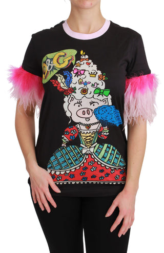 Schwarzes JAHR DES SCHWEINS Baumwoll-T-Shirt