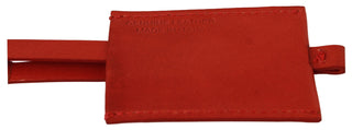 Schlüsselanhänger aus rotem Leder mit Markenlogo