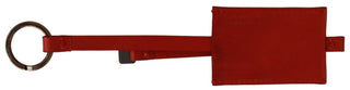 Schlüsselanhänger aus rotem Leder mit Markenlogo