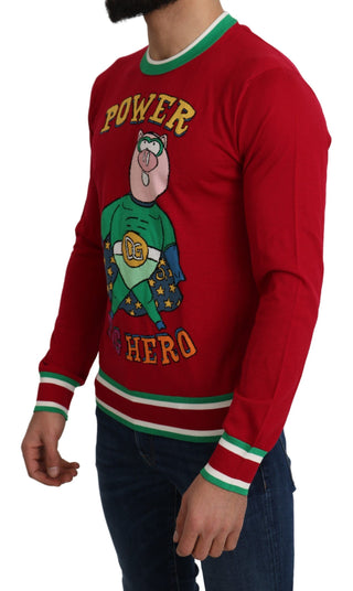Roter Woll-Seide-Schwein-des-Jahres-Pullover