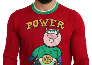 Roter Woll-Seide-Schwein-des-Jahres-Pullover