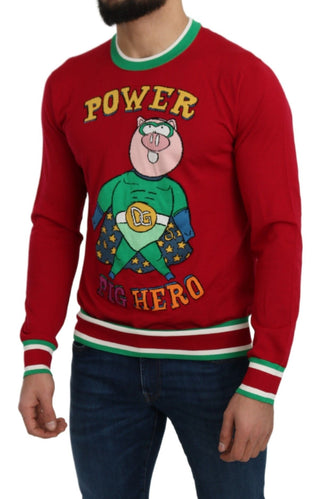 Roter Woll-Seide-Schwein-des-Jahres-Pullover
