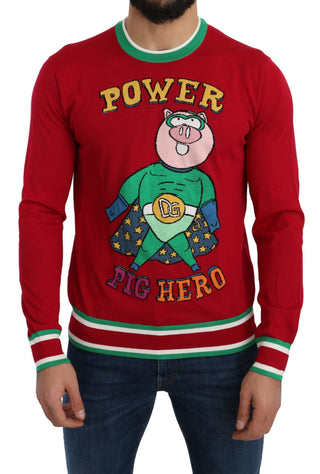 Roter Woll-Seide-Schwein-des-Jahres-Pullover