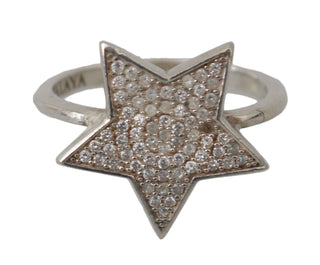 Damenring Silber Klarer CZ Stern 925