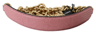 Pink Leder Goldketten Accessoire Schulterriemen