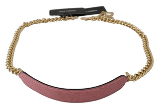 Pink Leder Goldketten Accessoire Schulterriemen