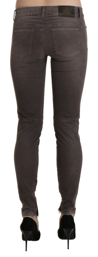 Brown Low Waist Skinny Slim Trouser Cotton Jeans