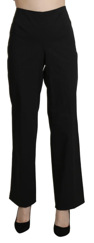 Pantalones de vestir rectos de cintura alta negros