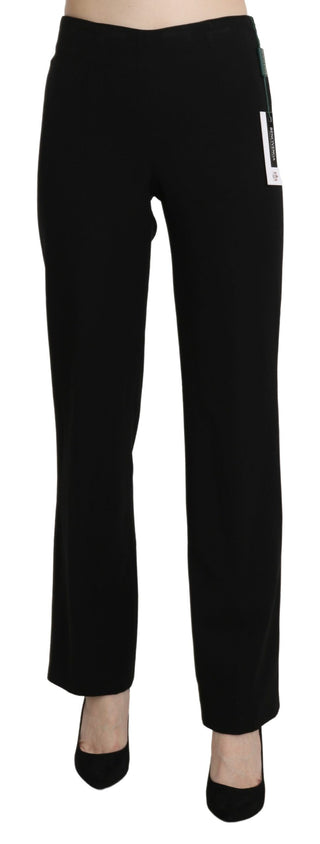 Pantalón de vestir formal recto de cintura alta negro