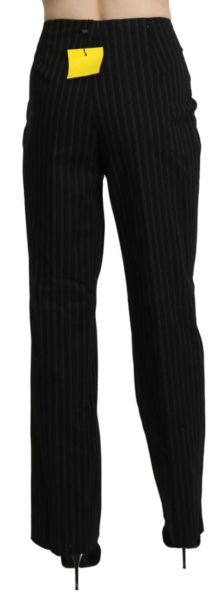 Schwarze High Waist Straight Dress Trouser Hose