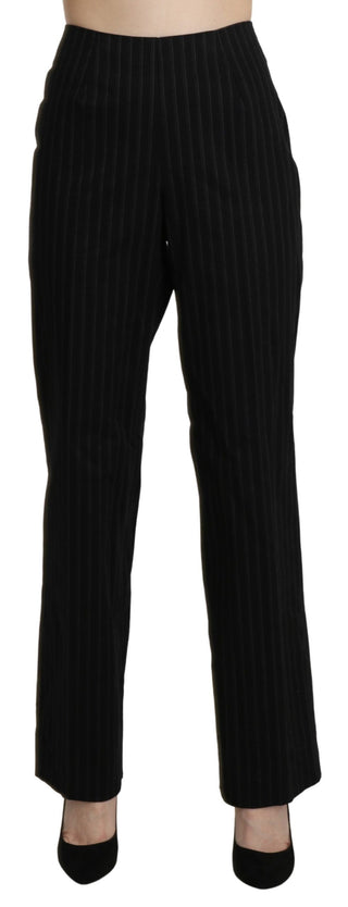 Pantalones de vestir rectos de cintura alta negros