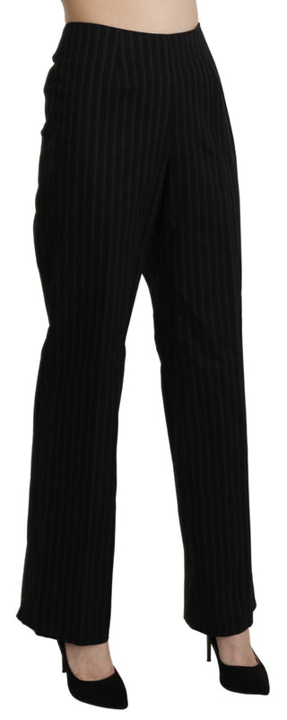 Schwarze High Waist Straight Dress Trouser Hose