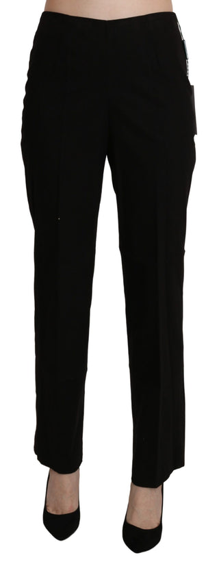 Pantalón de vestir recto de cintura alta negro